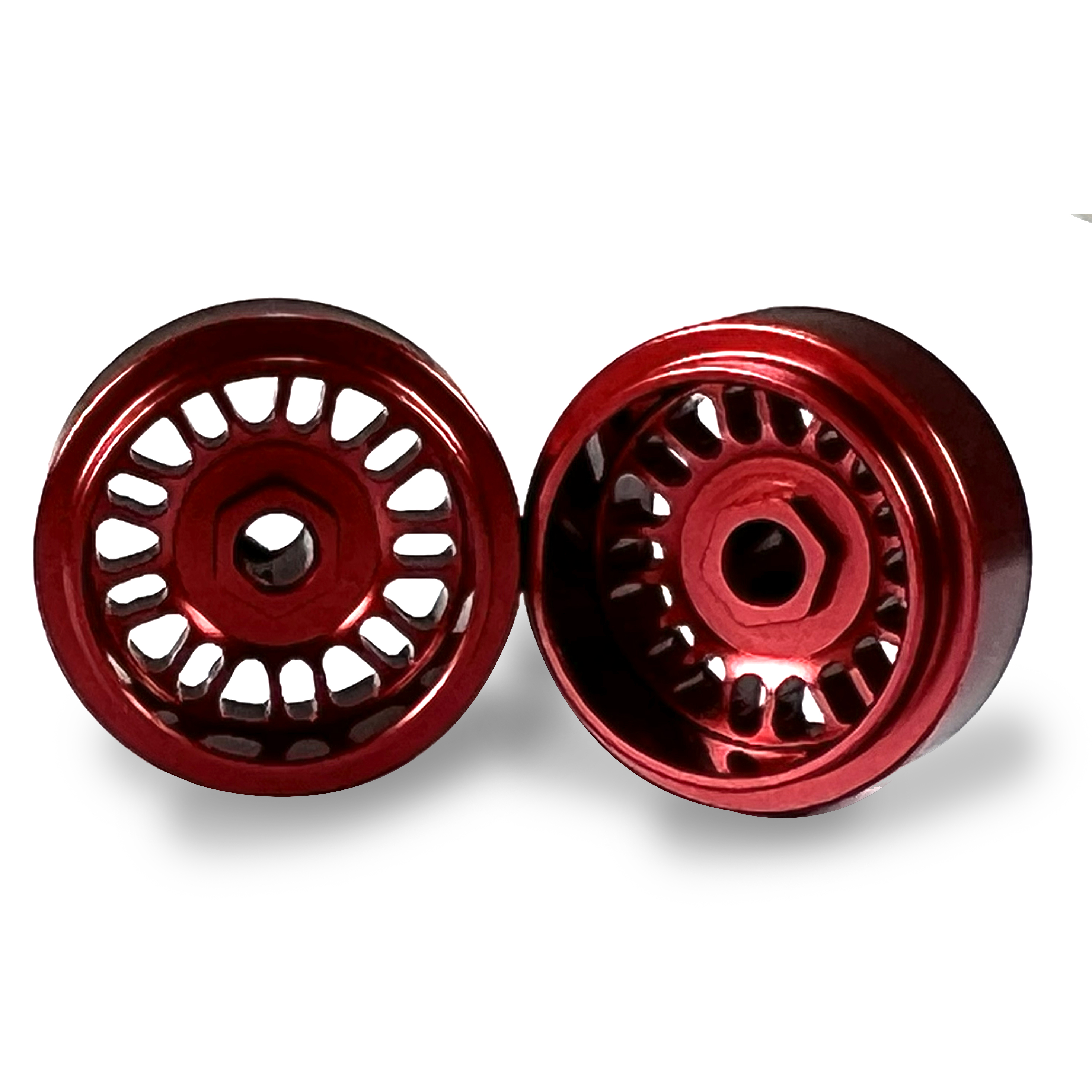 Staffs STAFFS105 BBS Style Deep Dish Front Wheels Red 15.8x8.5